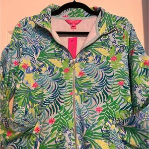 Lilly Pulitzer Leona UPF 50+ Zip Up Jacket NWT Small Multi Via Parigi New Fall